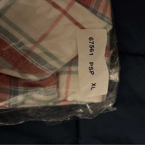 NIP Vermont Country Store Flannel Robe XL Womens Plaid White/Pink/Blue - Picture 3 of 5